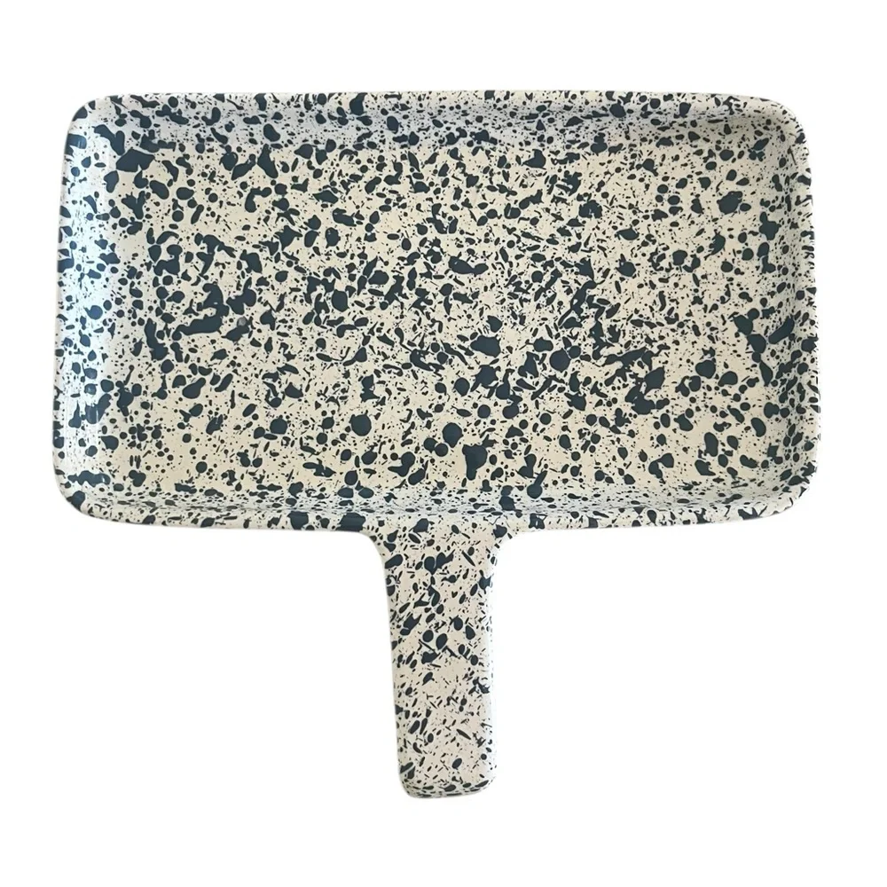 Vintage Dr. Douglas Wonder‎ Baker Blue and White Splatterware Pan Ceramic
